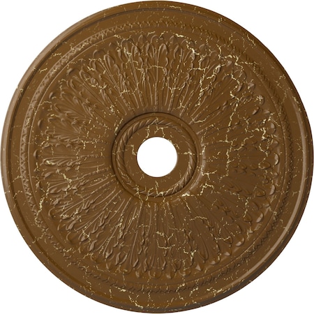 Ekena Millwork Oakleaf Ceiling Medallion (Canopies up to 6 1/4"), 29 1/8"OD x 3 5/8"ID x 1"P, Smokey Topaz Crackle CM29OASTC